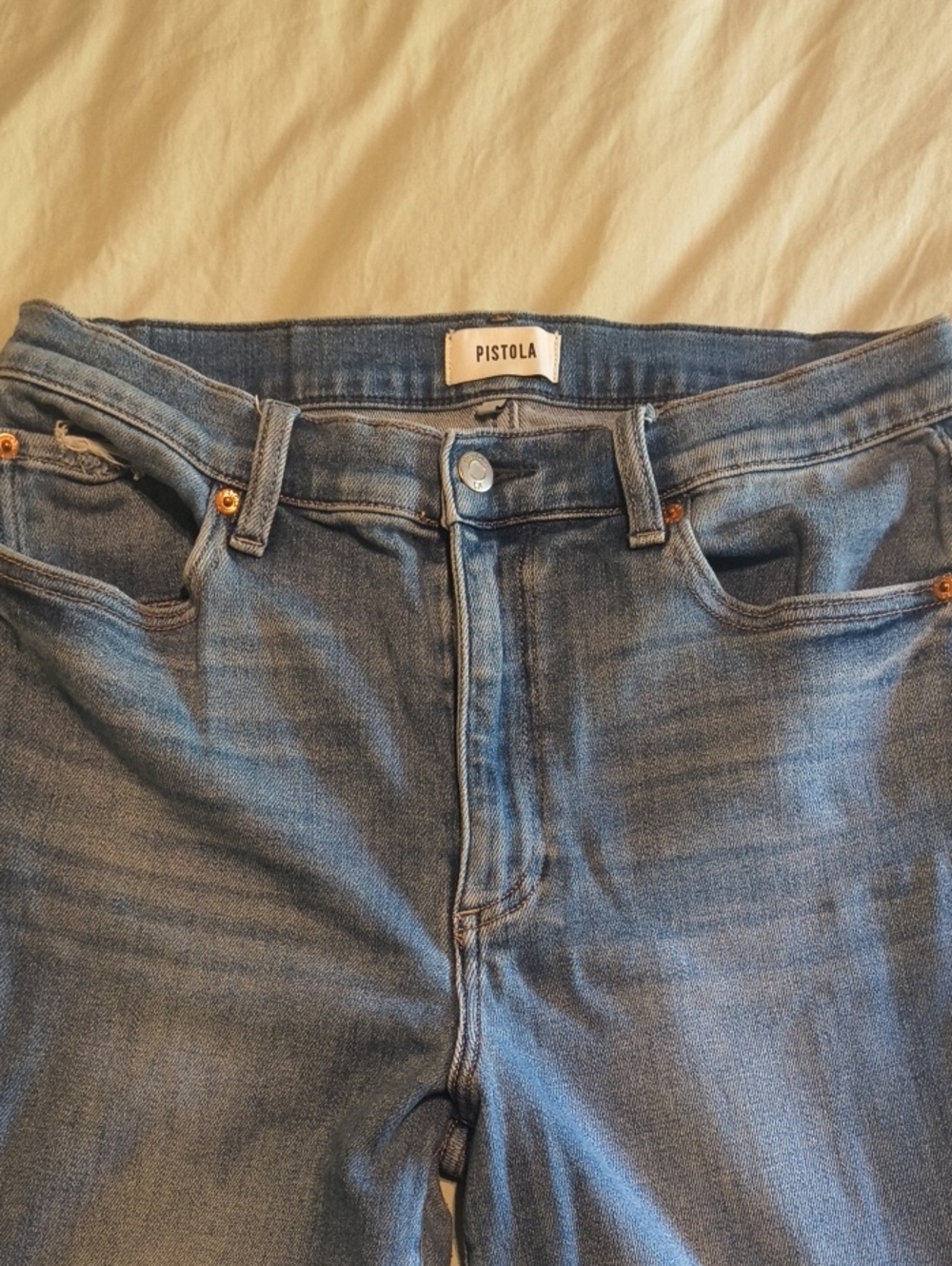 pistola Women's High-Rise Mid Blue Stretch Jeans